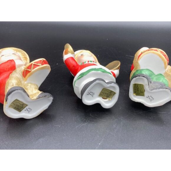 Vintage Homco Christmas Figures Set of 3 Drums Cymbals Figurines Holiday Decor - Picture 3 of 4